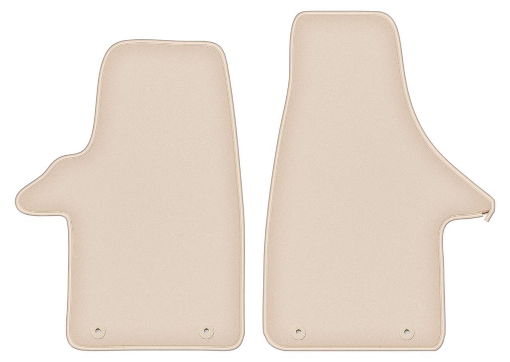 DURBAN Beige Velours-Fußmatten vorne für Volkswagen Transporter T5 Transporter (2003-2015)