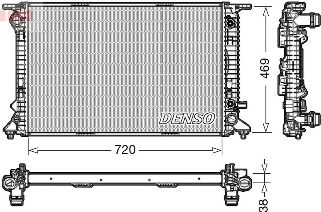Radiateur alu DENSO DRM02023 haute performance 8K0121251AA Audi Q5 A4