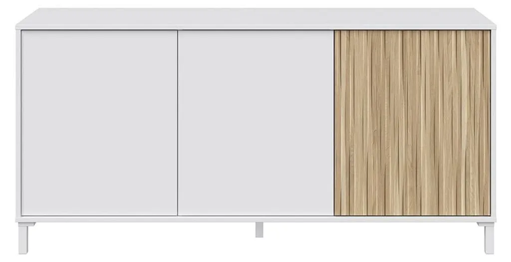 Grand buffet de salon 154 cm Ethna - Enfilade basse 3 portes de rangement