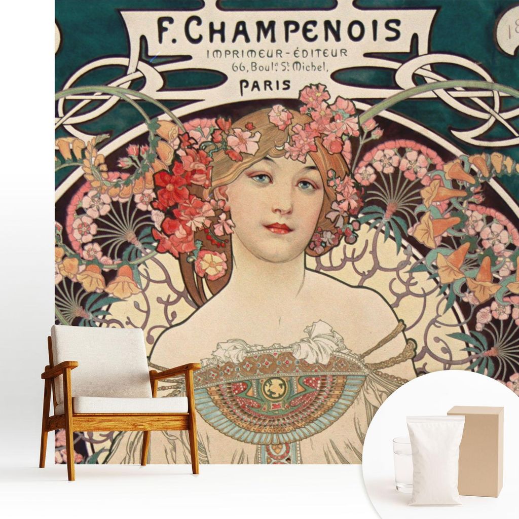 Fototapete - 250x250 cm - Tapete - Wandtapete - Wandbilder - Dekofolie - Tapete Folie - Wand - Dekoration - Wohnzimmer - Blumensymmetrie