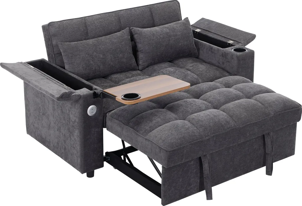 Canapé modulable avec tablette porte-boisson et chargeur USB intégré - 12