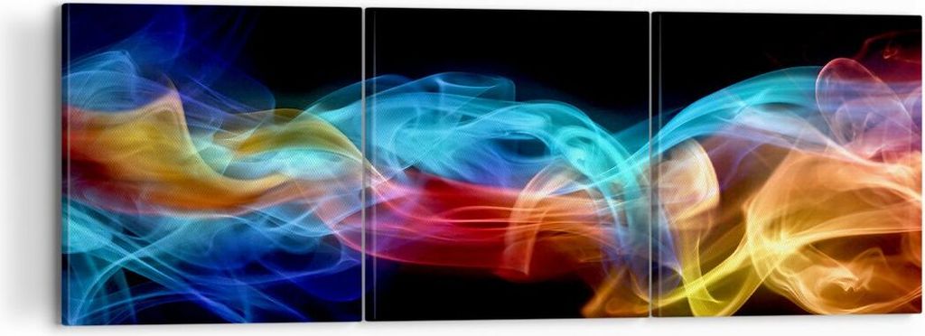 Bild auf Leinwand - Leinwandbild - Abstrakt luft bunt figur - 120x40cm - Wand Bild - Wanddeko - Leinwanddruck - Bilder - Kunstdruck - Wanddekoratio...