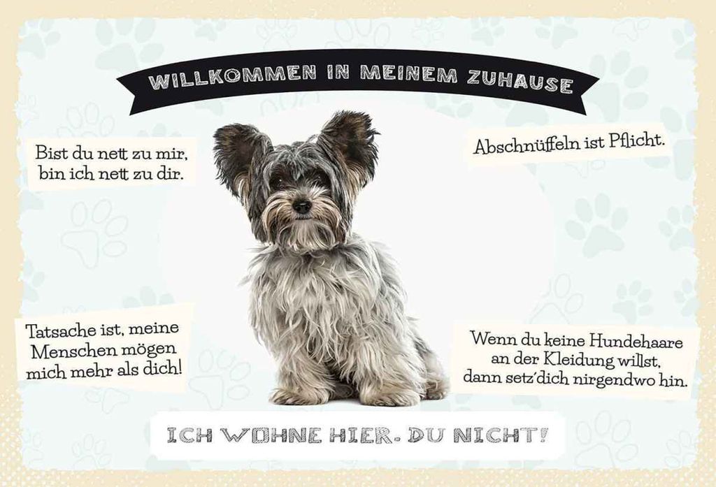 vianmo Holzschild 20x30 cm Tiere Yorkshire Terriere willkommen