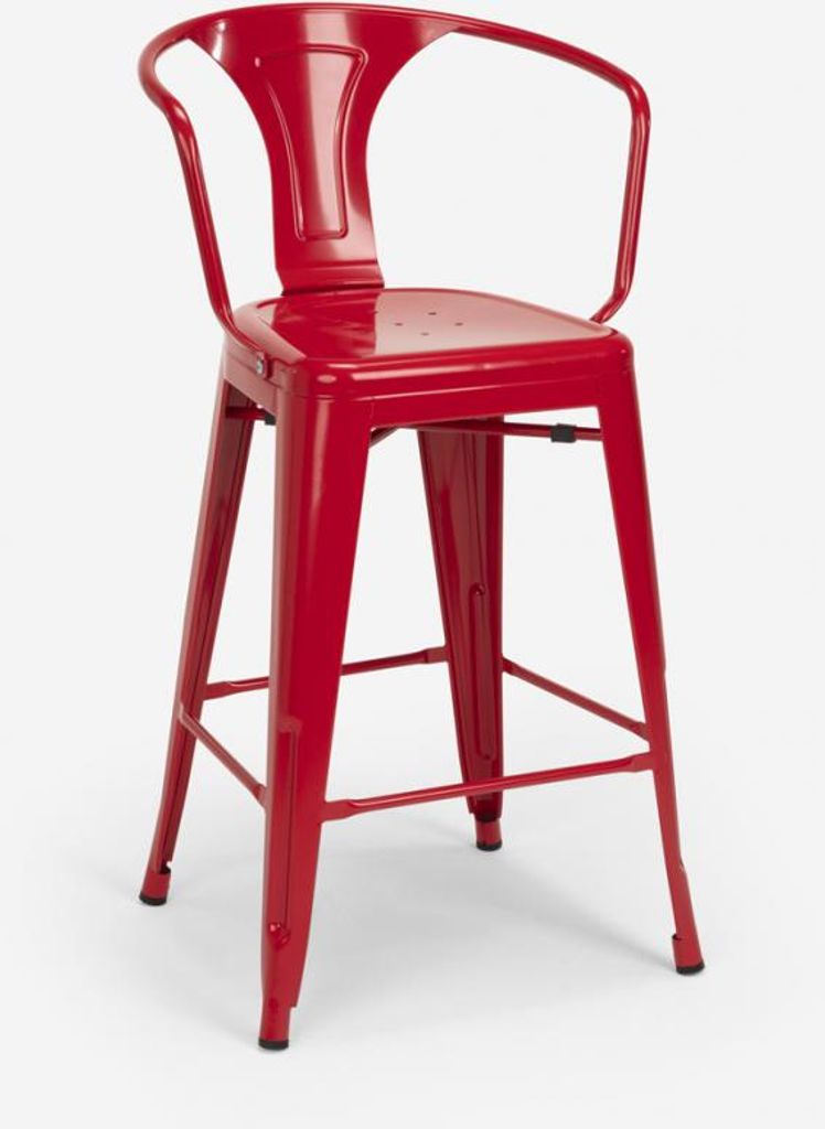 barhocker hocker mit metallrückenlehne und armlehnen im Produktbild 