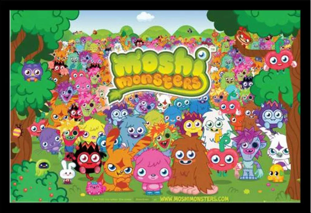 Décoration Murale Chambre Enfant Moshi Monsters avec Cadre Noir Shinsuke