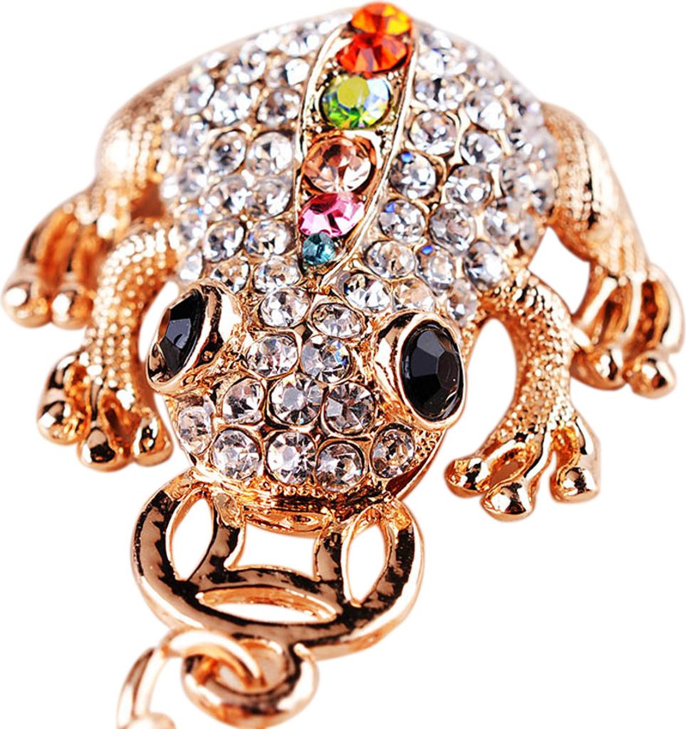 Niedlicher Glitzer-Strass-Frosch-Tier-Schlüsselanhänger, Auto-Handtaschen-Zubehör, Schlüsselanhänger, Geschenk-Mehrfarbig
