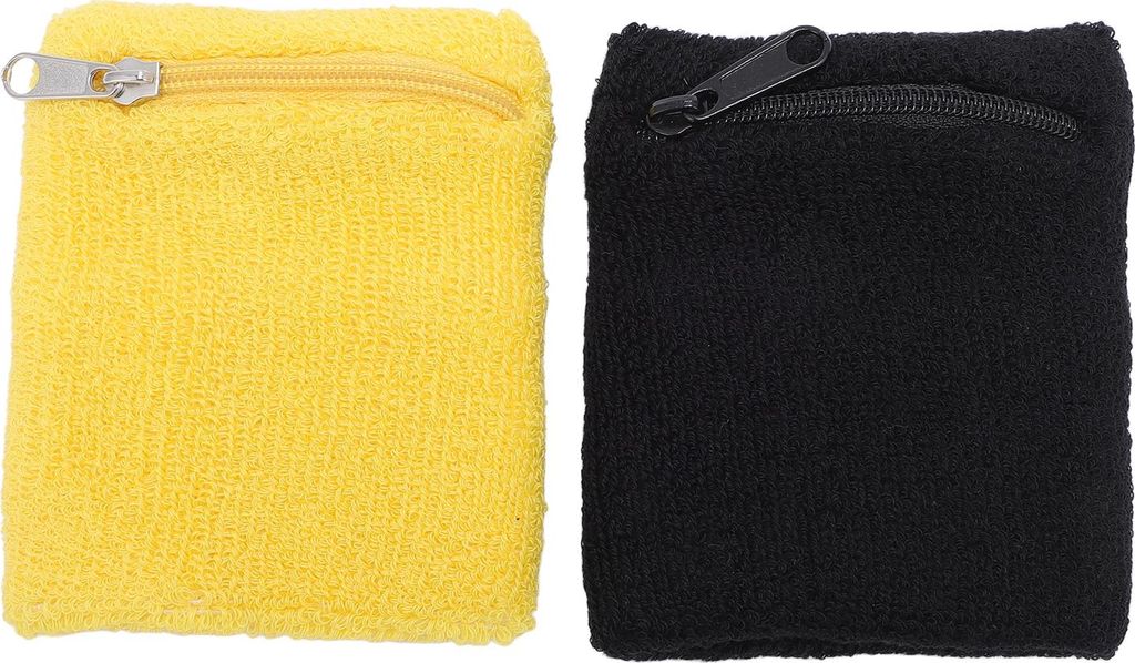2er-Pack Handgelenktasche mit Reißverschluss, Sport-Schweißbänder, Baumwoll-Reißverschluss-Geldbörse zum Joggen, Spazierengehen, Radfahren, La...