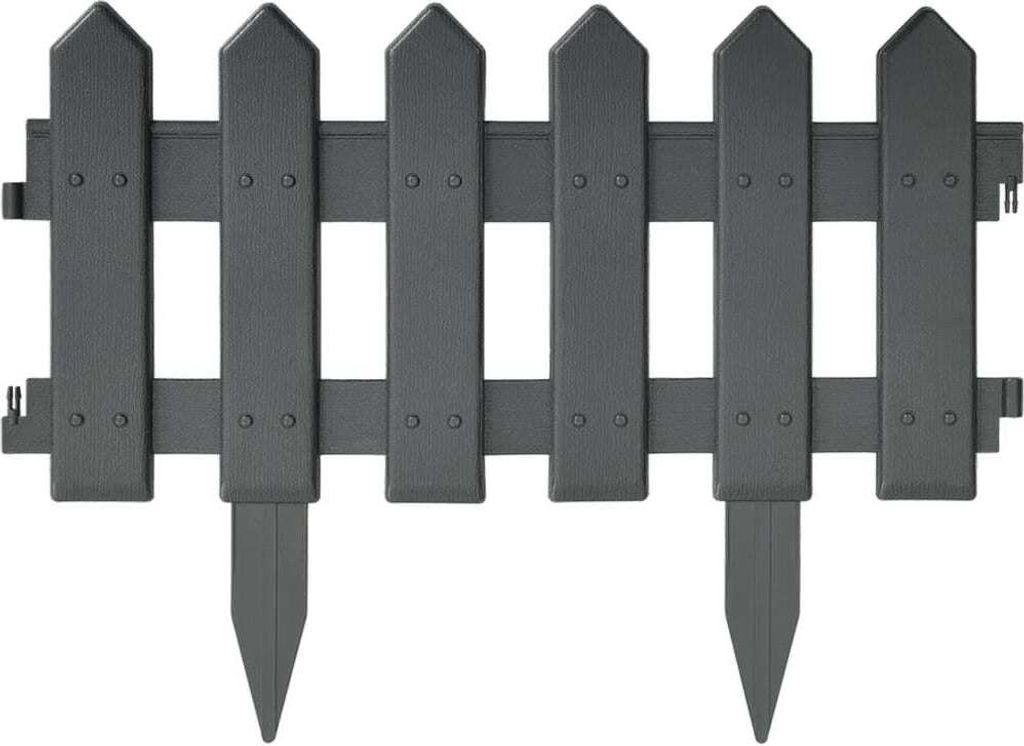 Cloris DesignMöbel Zaunzubehör - Anthrazit Rasenkanten 25er-set Anthrazit 10 m PP Schlichtes6418029