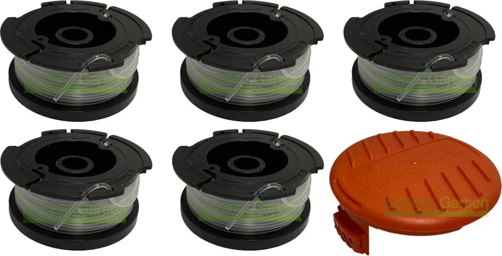 Set 5 Bobine AF-100 con Tappo RC-100-P per Tagliabordi Black & Decker