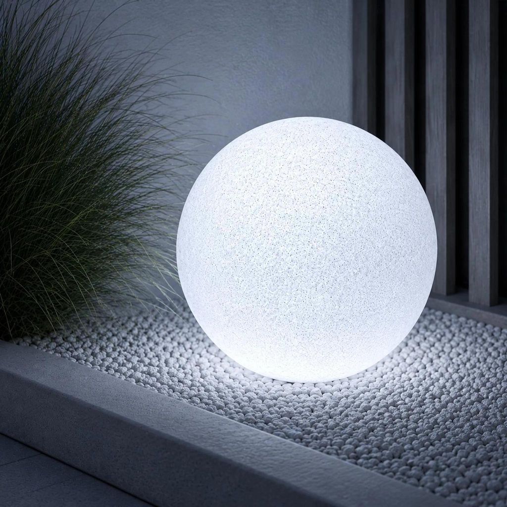 LUMILED Stein Kugelleuchte Außen 40cm Außenkugelleuchte Produktbild 