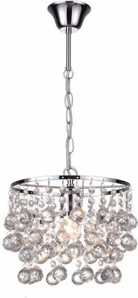 Suspension London Crystal Reality en métal chromé et cristal E27 120 cm