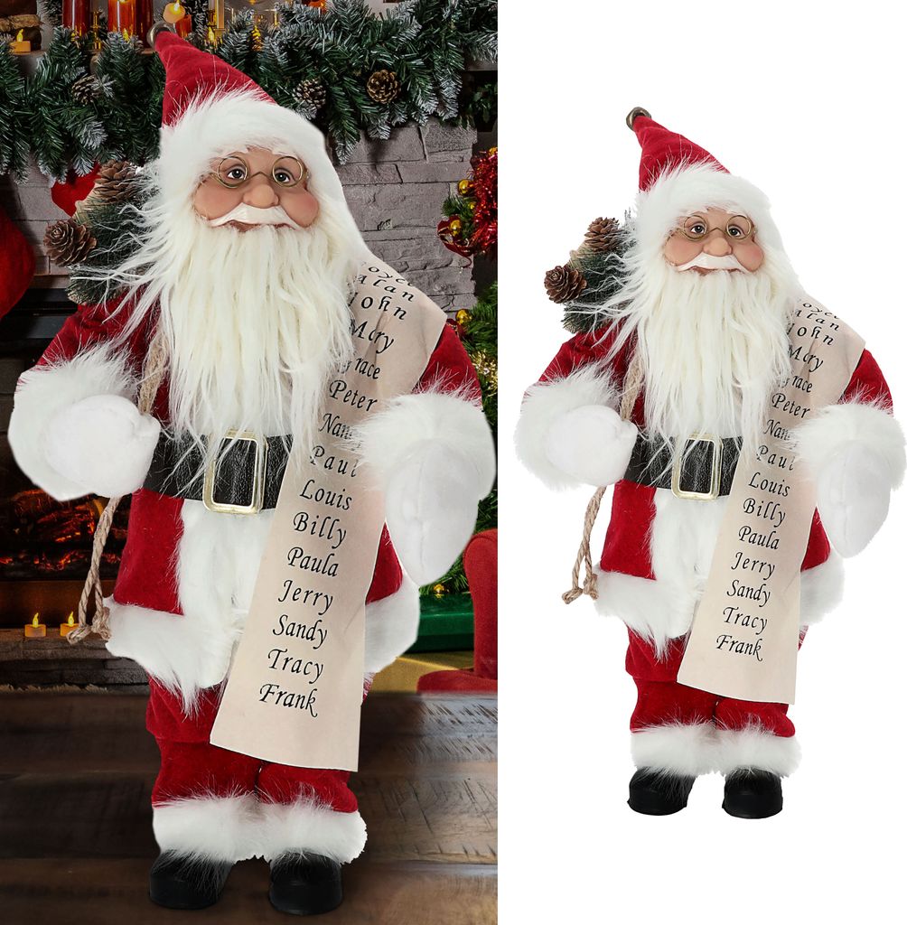 Weihnachtsmann Nikolaus Schärpe Bündel rot weiß 19x47x20cm Polyester PE Vinyl Weihnachtsmannpuppe Dekoration
