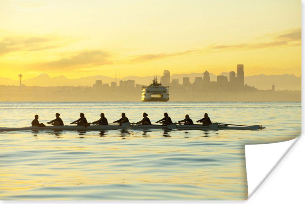 MuchoWow Poster Eine Gruppe von Ruderern in der Bucht 90x60 cm - Schlafzimmer