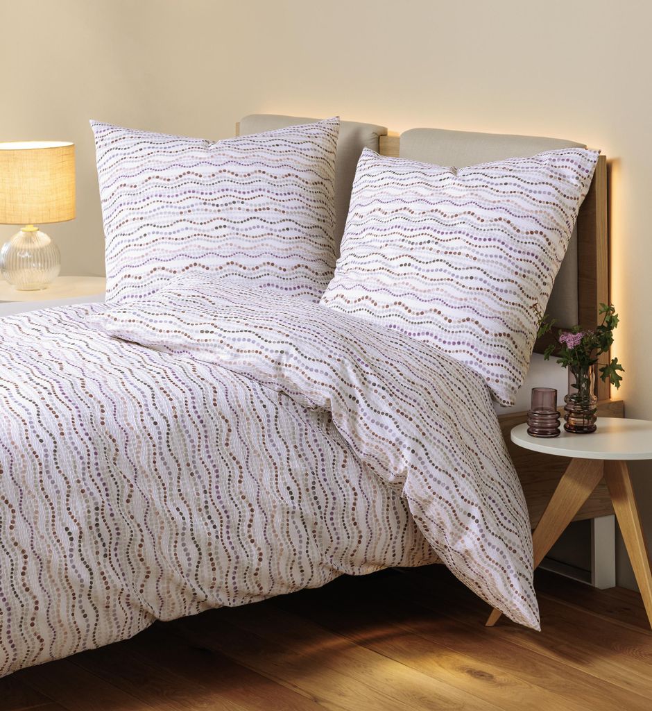 Janine Design Seersucker-Bettwäsche-Garnitur 20158 TANGO Farbe beere natur Größe 155x220+80x80