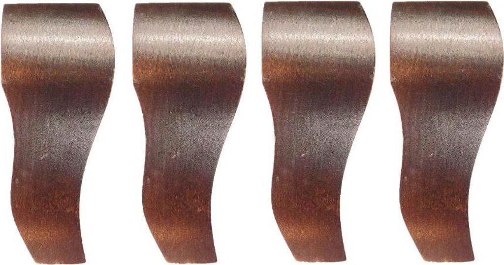 4x Möbelbeine Buche 15 cm Nussbaum gebeizt – Louis XV Stil – Kufenfuß – für Sessel, Sofa, DIY