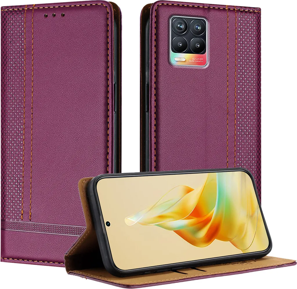 HAOYE Leather Folio Cover per Realme C51 / Realme Note 50, PU Premium flip Case Custodia in Pelle Portafoglio con [Funzione Stand] [Porta Carte] [ Magnetica], Blu