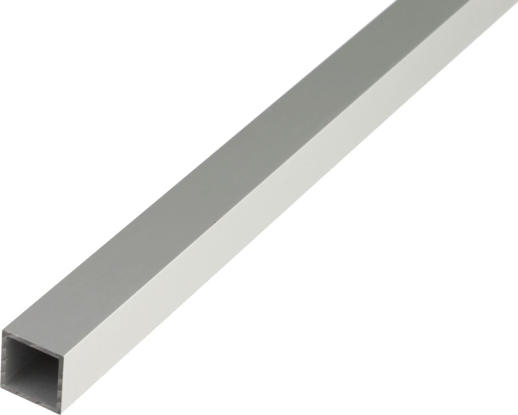 Alberts Vierkantrohr | Aluminium, silberfarbig eloxiert | 1000 x 40 x 40 mm | 2er Set