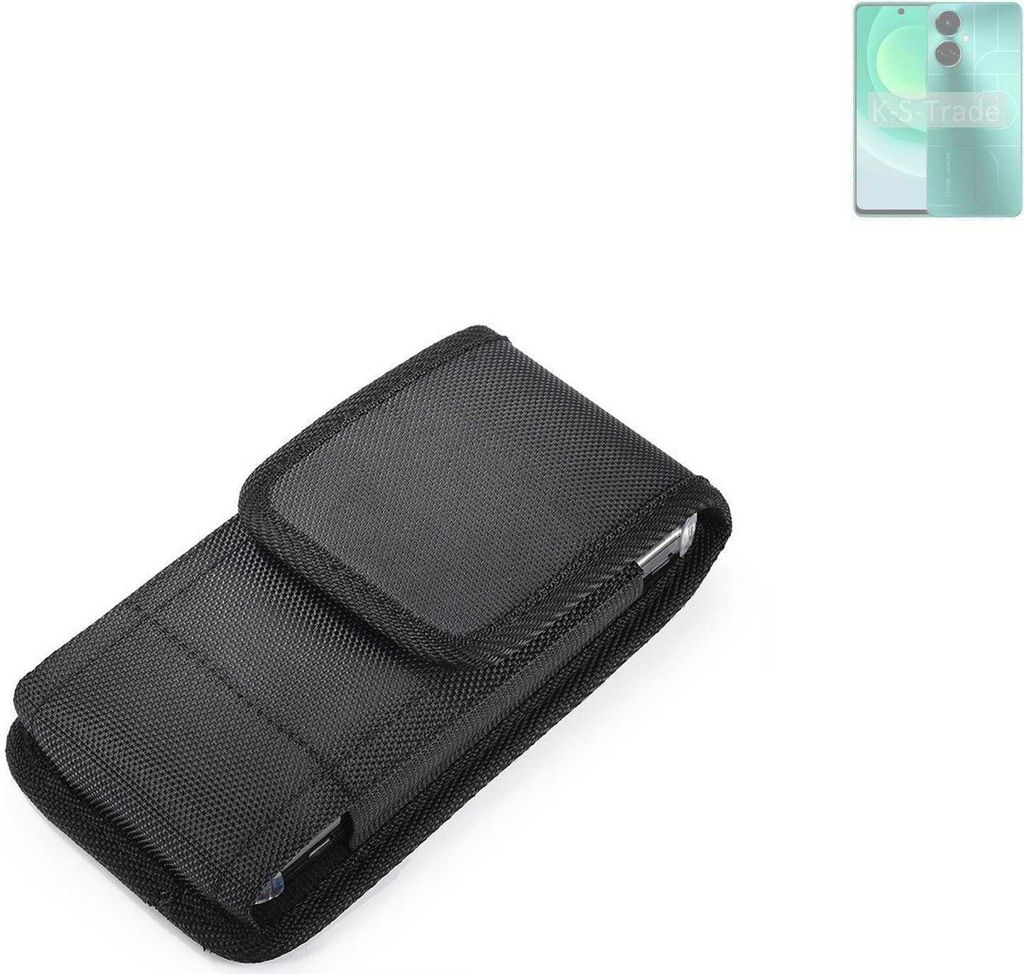 Holster Gürteltasche kompatibel mit Tecno Camon 19 Holster Gürtel Tasche wasserabweisend Handy Hülle Schutz Hülle Outdoor schwarz K-S-Trade
