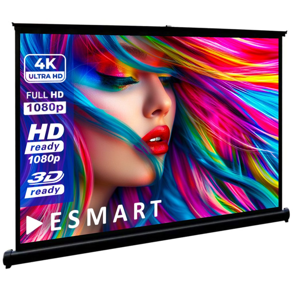 ETS Tisch Leinwand 90 x 75 cm (45") 4:3 | Mobile Heimkino Beamer Projektionsleinwand LCD LED | transportabel | Tragetasche