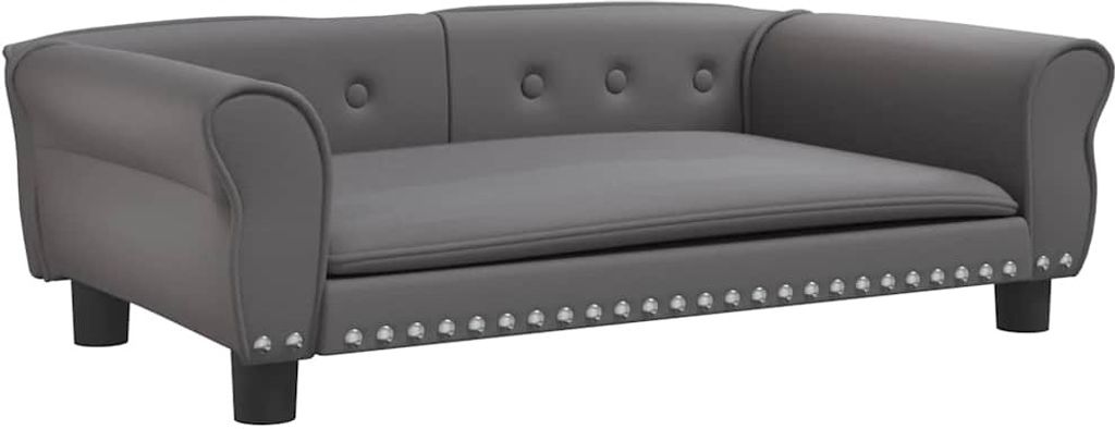 vidaXL Pelíšek pro psy šedý 95x55x30 cm Imitace kůže Obrázek produktu 