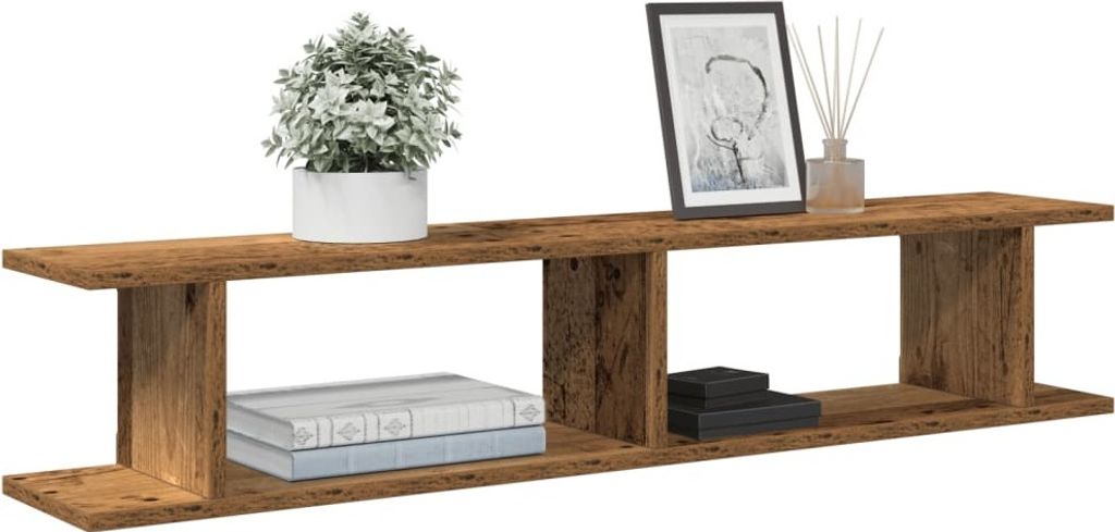 "SALE 2026"Wandregale 2er set - modernes Design - Hängeregal/Küchenregal - Altholz-Optik 105x18x20cm Holzwerkstoff NEU916709 - Wandregale