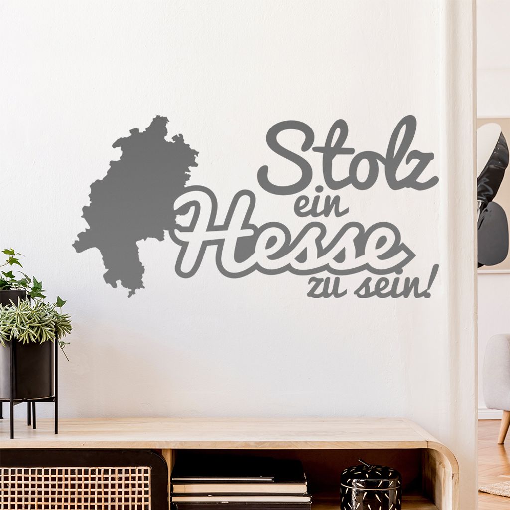 Hesse Hessen Stolz Wandtattoo Wandaufkleber Wall Sticker - Dekoration, Küche, Wohnzimmer, Schlafzimmer, Badezimmer
