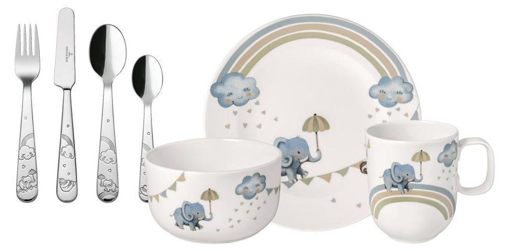 Walk like an Elephant, juego de vajilla infantil, 7 piezas. Imagen del producto 