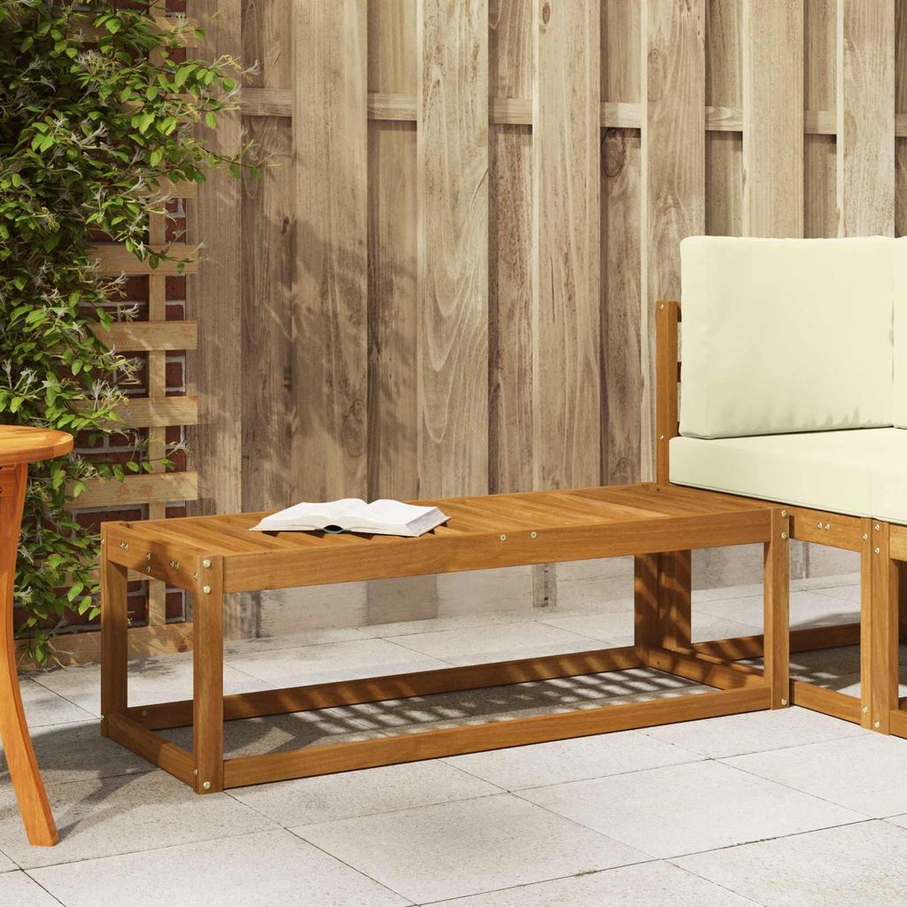 Outdoor Hocker Bank - CLORIS - Modulare Sofateile - Natur 115x43x37 cm Massivholz Akazie - Gartenstühle C1644