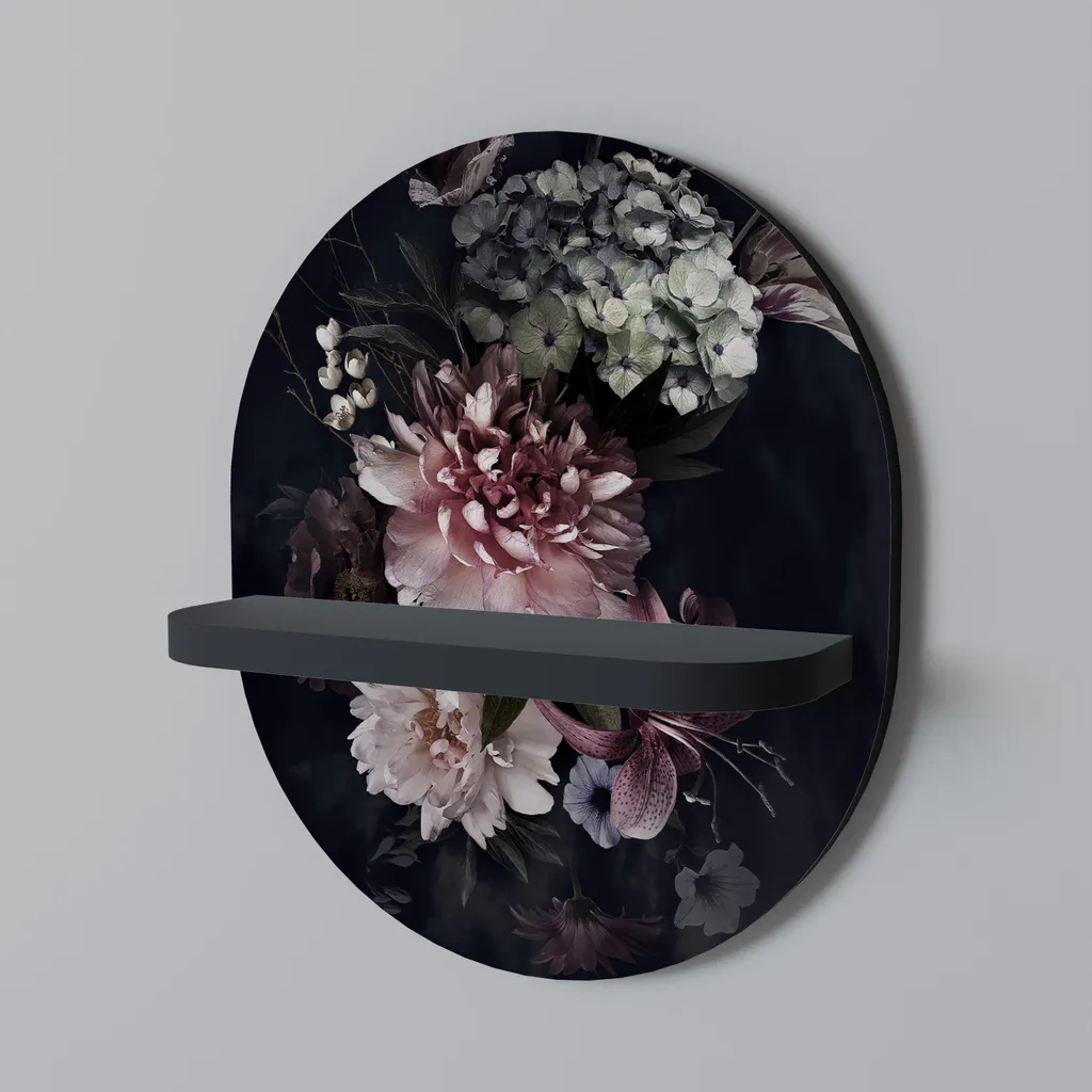 Étagère murale ovale PURE BLOSSOM noire style industriel chic métal