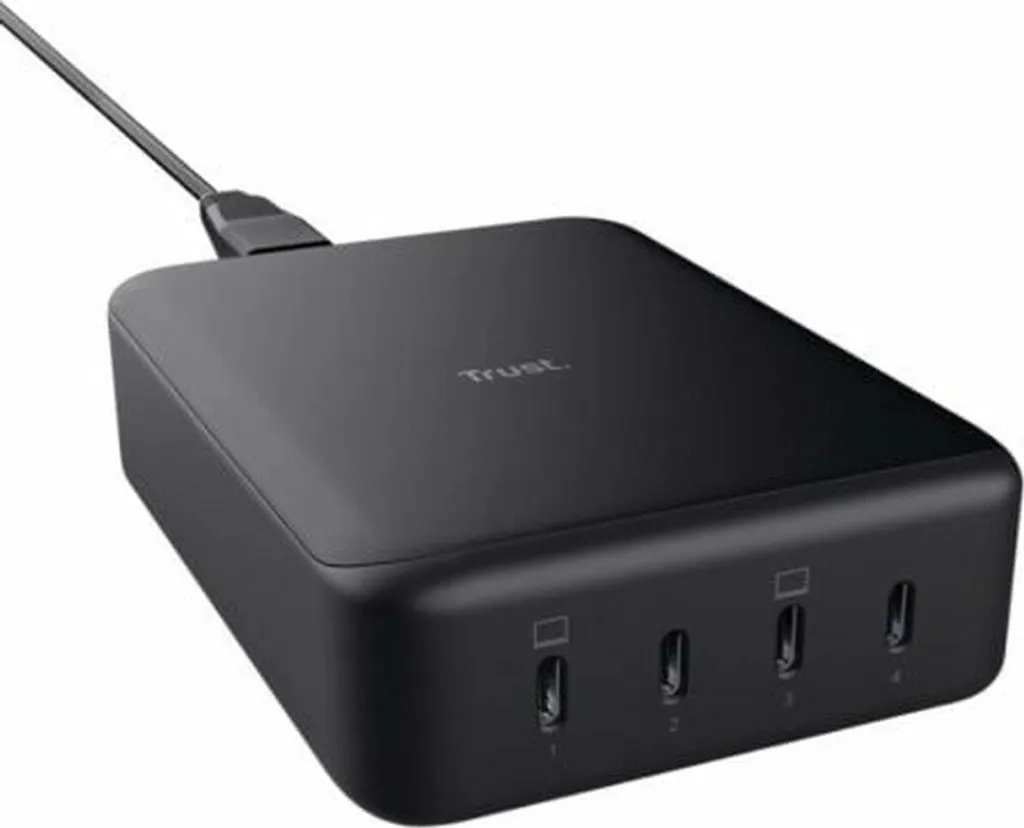 Trust Maxo Chargeur USB-C 240W Quick Charge PD 3.0 Noir avec Câble 1m
