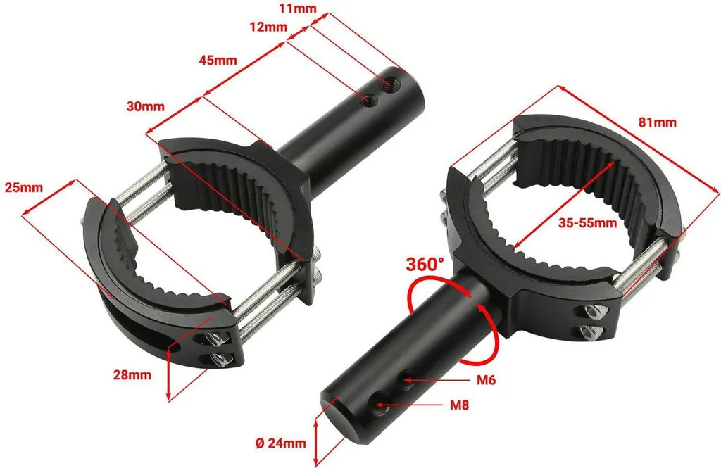 Monture SEFIS Réglable 35-55mm en Aluminium avec Support Multi-usage - 2
