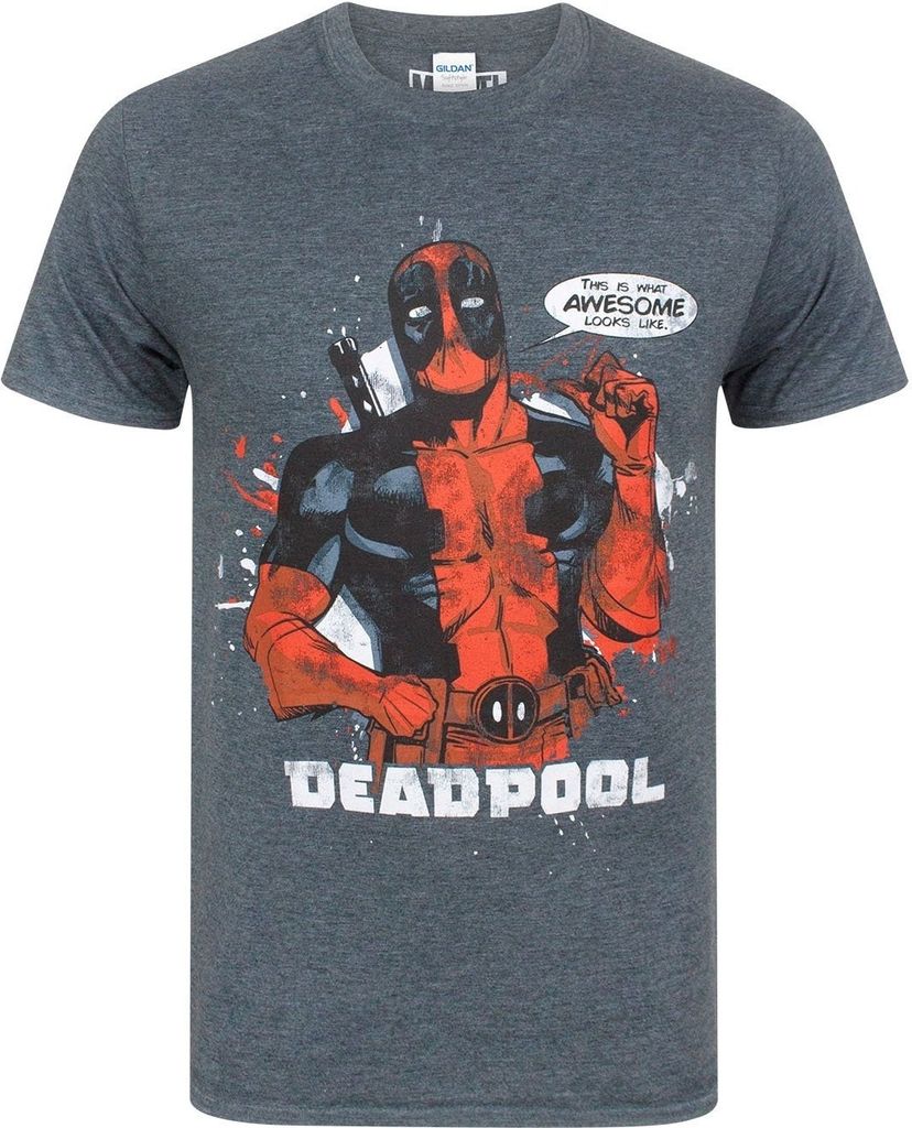 Deadpool - "This Is What Awesome Looks Like" T-Shirt für Herren NS5278 (M) (Anthrazit)