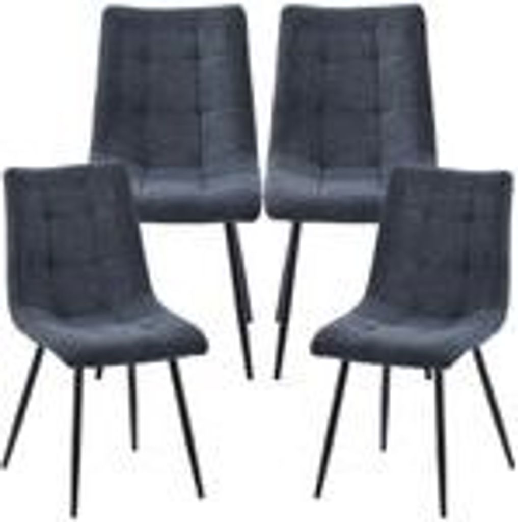 Moderne Esszimmerstühle in Stoffoptik - bequeme Esstischstühle gepolsterte Küchenstühle mit abgesteppter Vorderseite - stabile Stühle Esszimme...