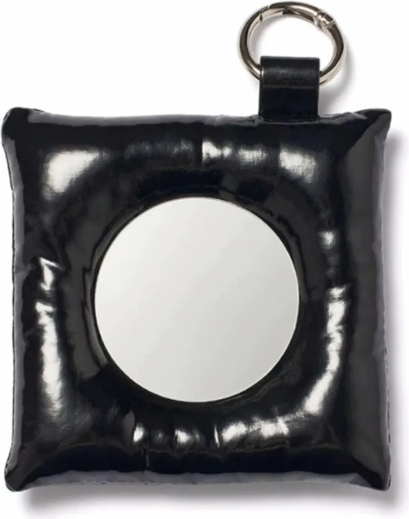 Specchio Tascabile INF Nero - Design Quadrato Pelle PU Imbottita