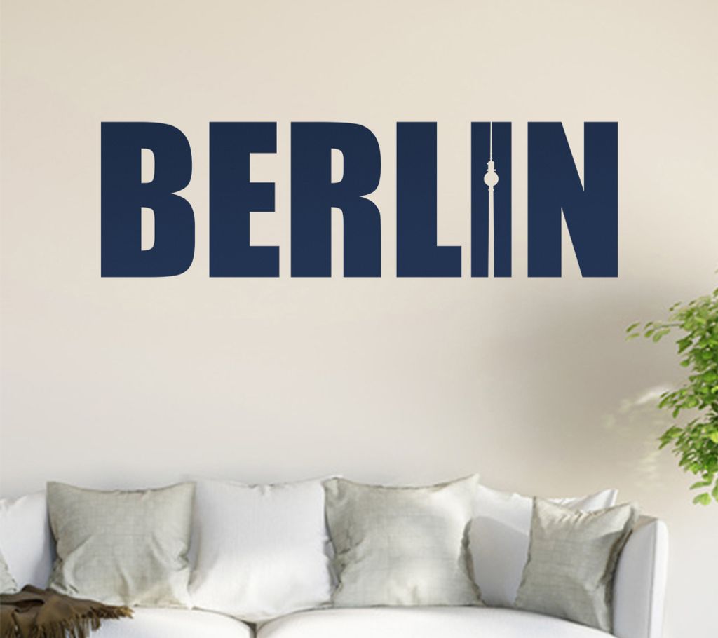 Berlin Wandtattoo in 6 Größen - Wandaufkleber Wall Sticker - Dekoration, Küche, Wohnzimmer, Schlafzimmer, Badezimmer