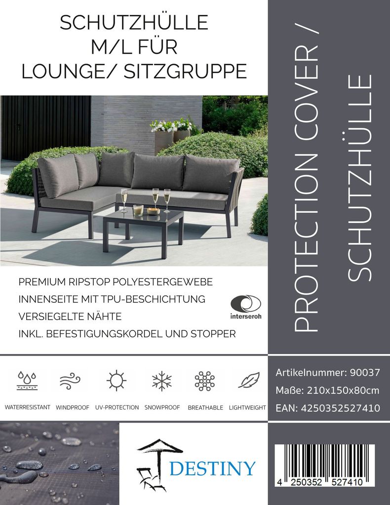 Destiny Schutzhülle für Sitzgruppe 210x150x80cm, inkl. Produktbild 