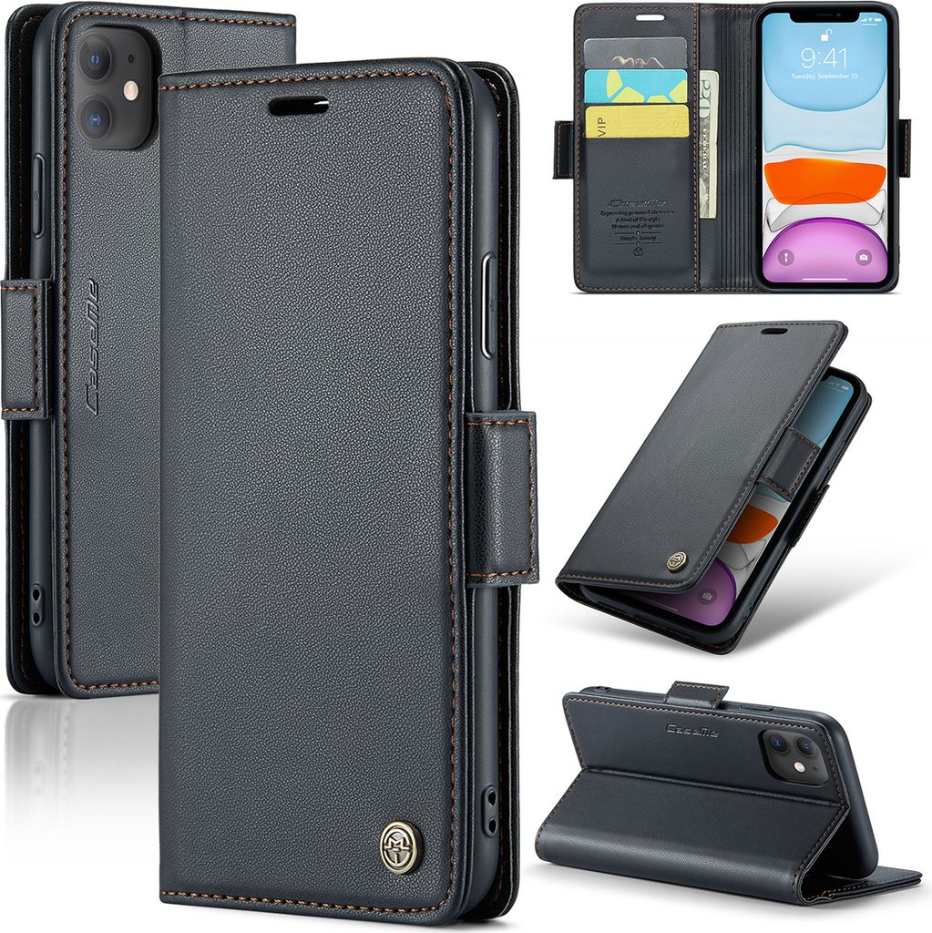 iPhone 11 Housse, Portefeuille en cuir Porte-cartes Housse Image du produit 