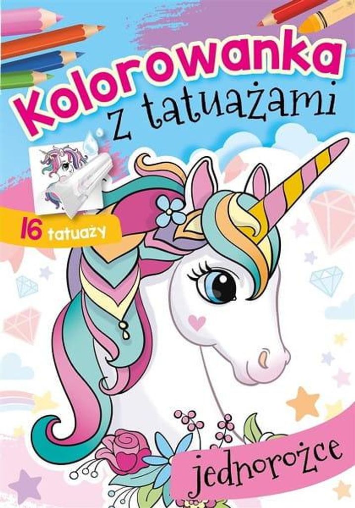 Kolorow.z tatuaż.Jednorożce 72044