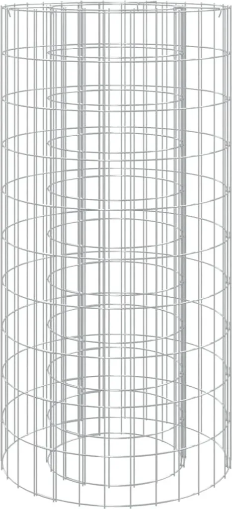 vidaXL Foyer en Gabion Ø 50 cm en Fer Galvanisé Robuste pour Jardin