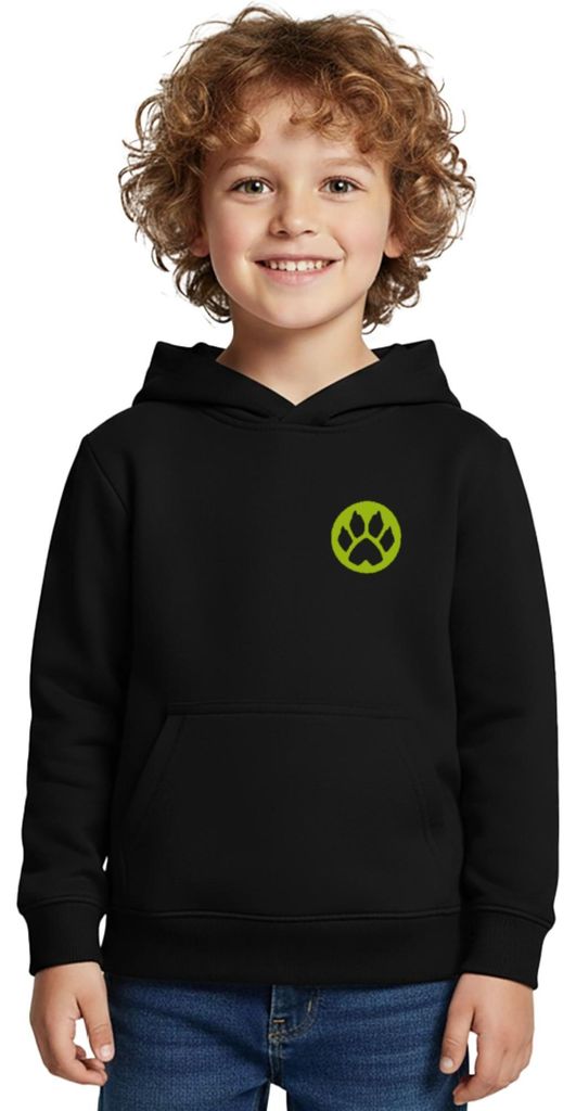 Spreadshirt Miraculous Cat Noir Umrisse Front- & Backprint Kinder Premium Hoodie, 146/152 (10 Jahre), Schwarz