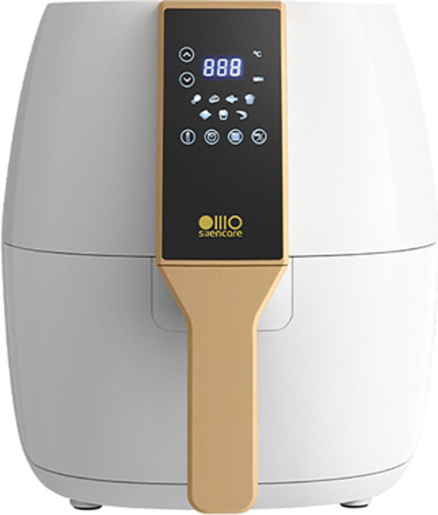 AIORBER 4L Heißluftfritteuse, Friteuse Heissluft, 1400W Heissluftfriteuse, 8 Programme, Antihaft Frittierkorb, digitales Display, 25x25x34 cm, Weiß