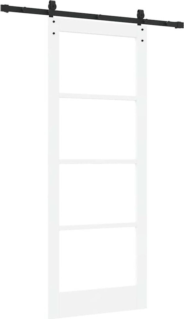 vidaXL Schiebetür ORKDAL Weiß 83 x 211 cm Massivholz Kiefer und Glas