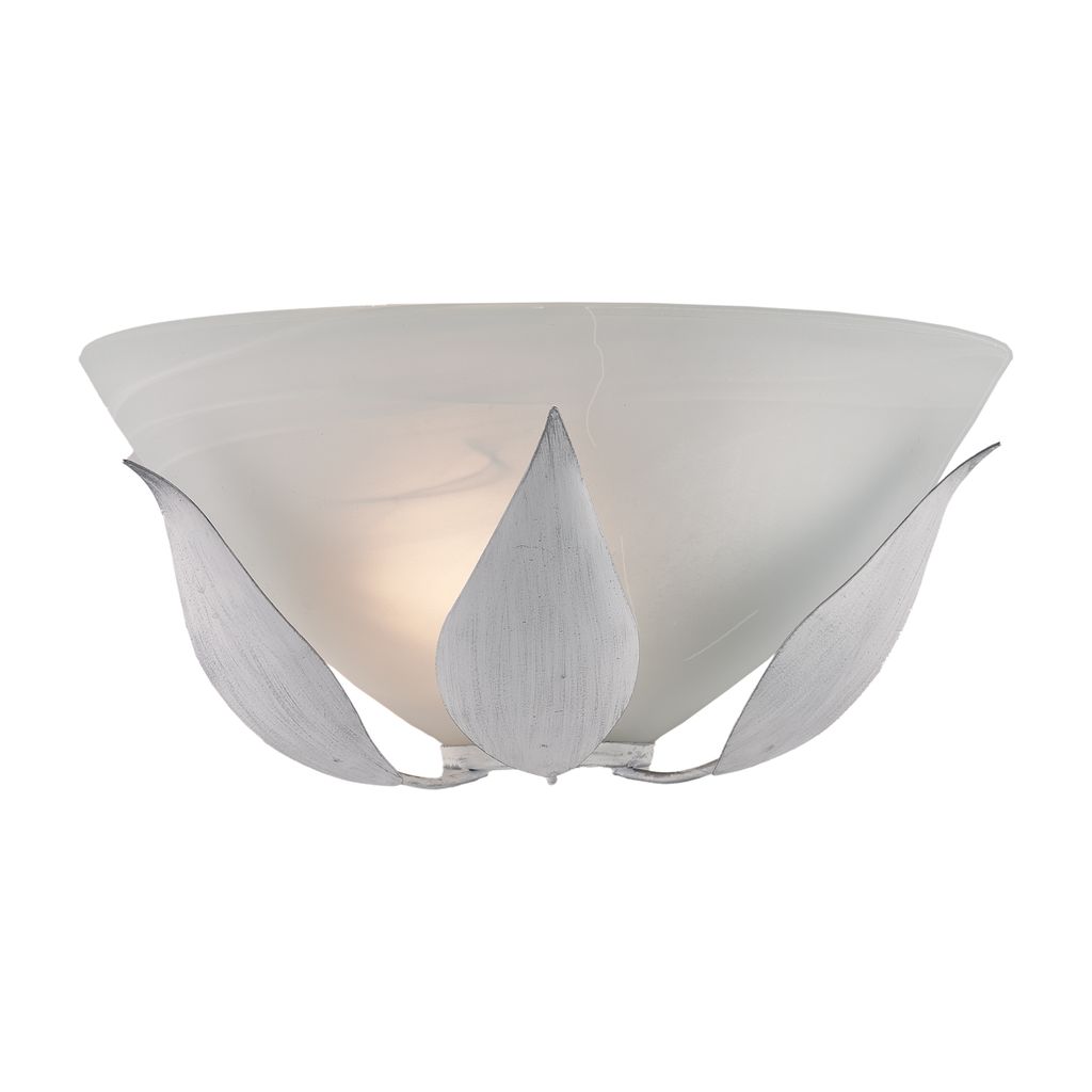 Wandleuchte Esse 1 Licht Eisen Weiß und Silber