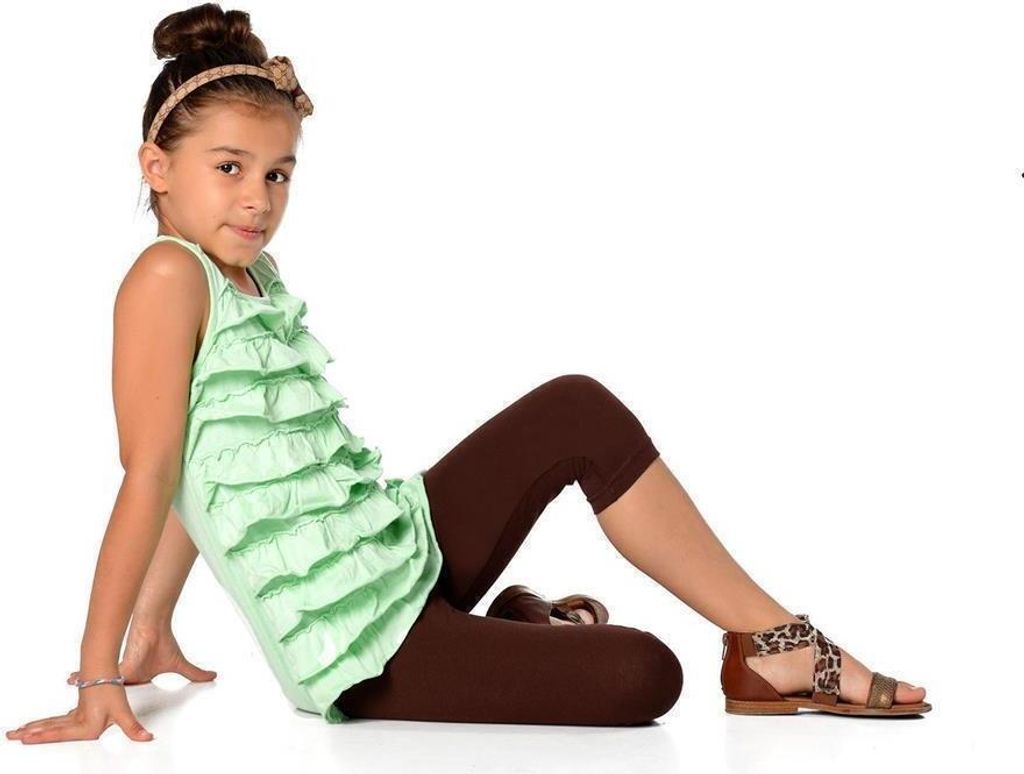 Kinder 3/4 Leggings in 22 Farben Baumwolle; Schokobraun 92