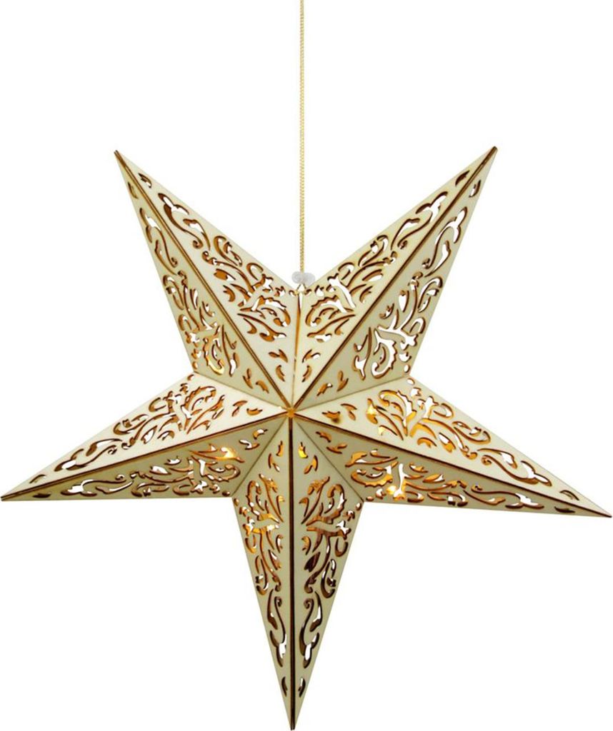 Stern MagicHome Weihnachten, 10x LED, warmweiß, 3xAA, + Fernbedienung, 40 cm