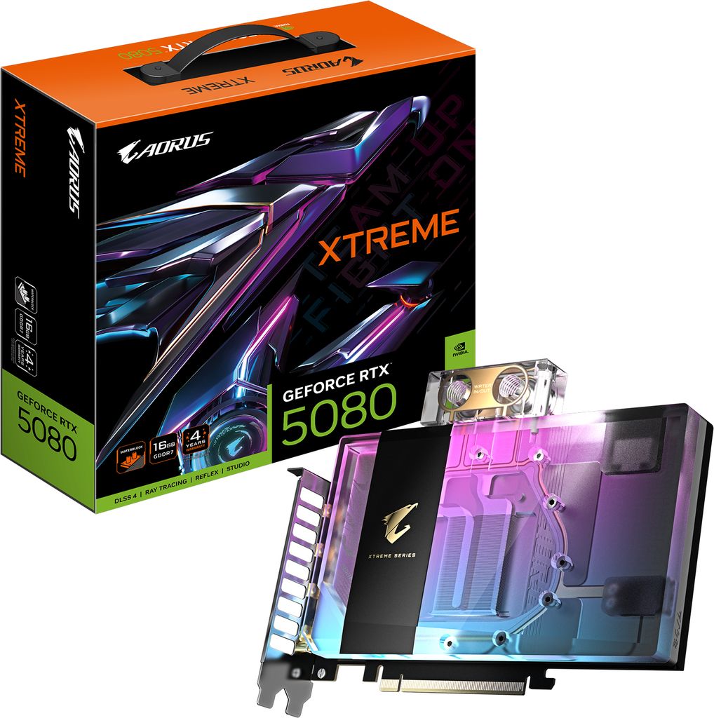 Gigabyte AORUS GeForce RTX 5080 XTREME WATERFORCE WB 16G