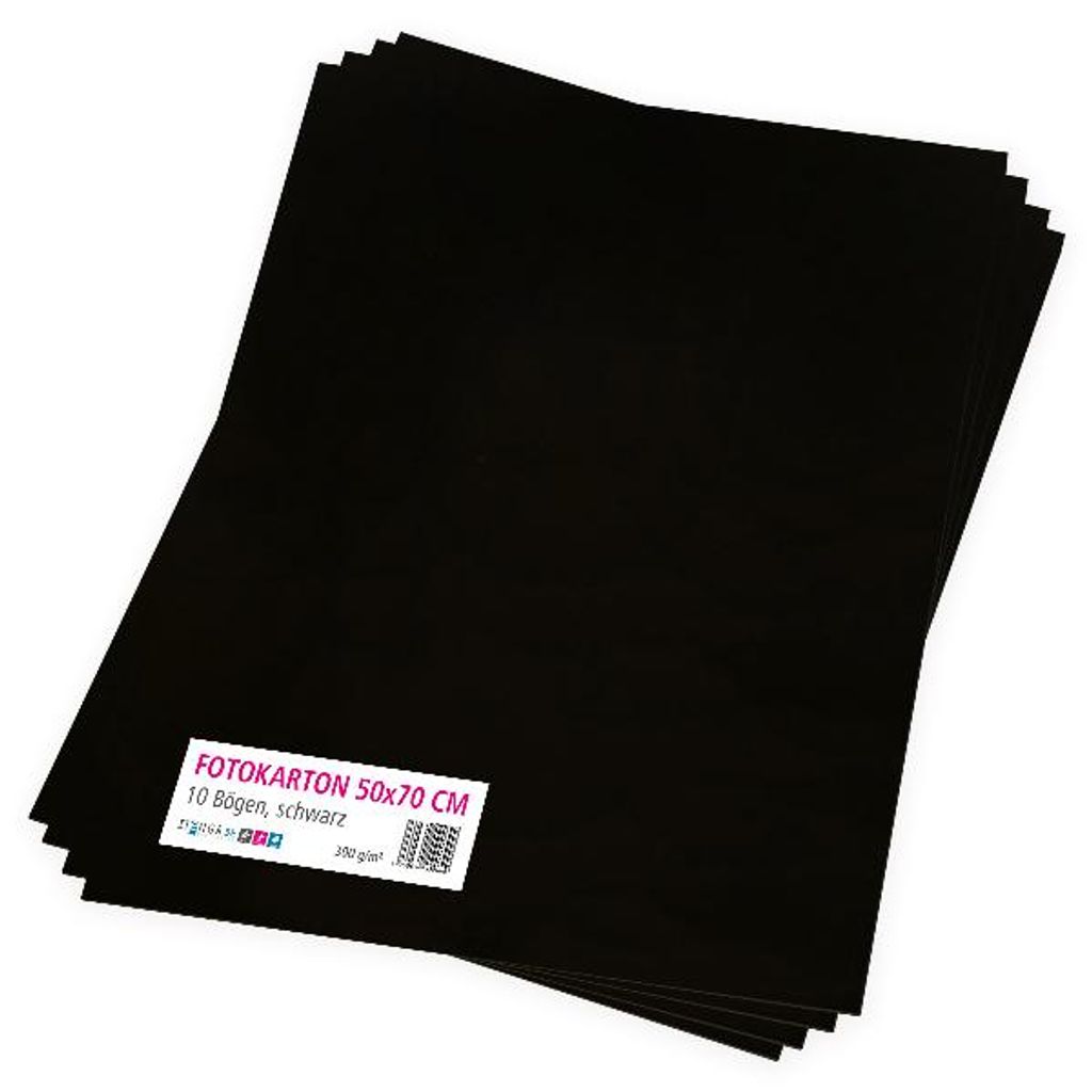 itenga Fotokarton schwarz - 50x70cm 300g/m² 10 Bogen