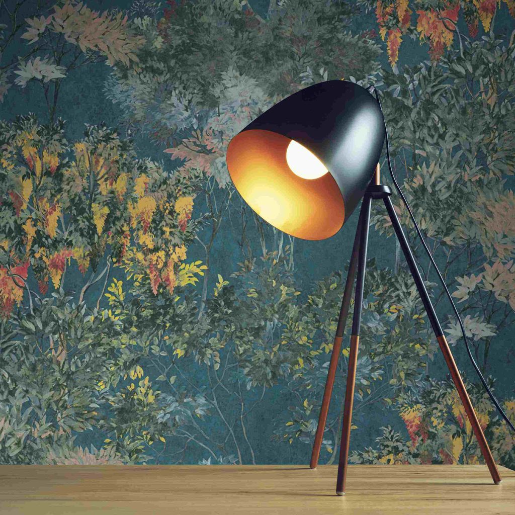 Architects Paper Arcade, Florale Tapete, bunt, petrol 391735