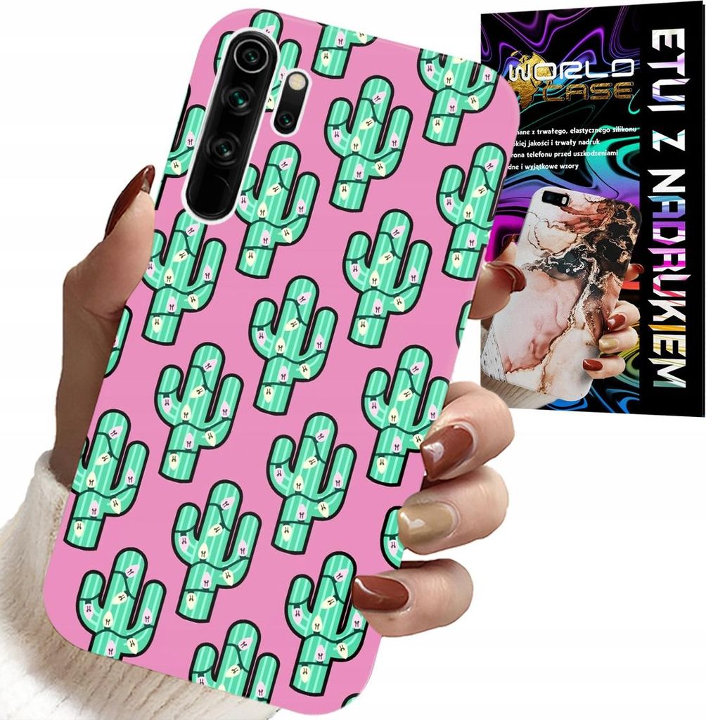 Hülle Für Xiaomi Note 8 - Kakteen, Kaktus Auf Rosa Hintergrund + Folie