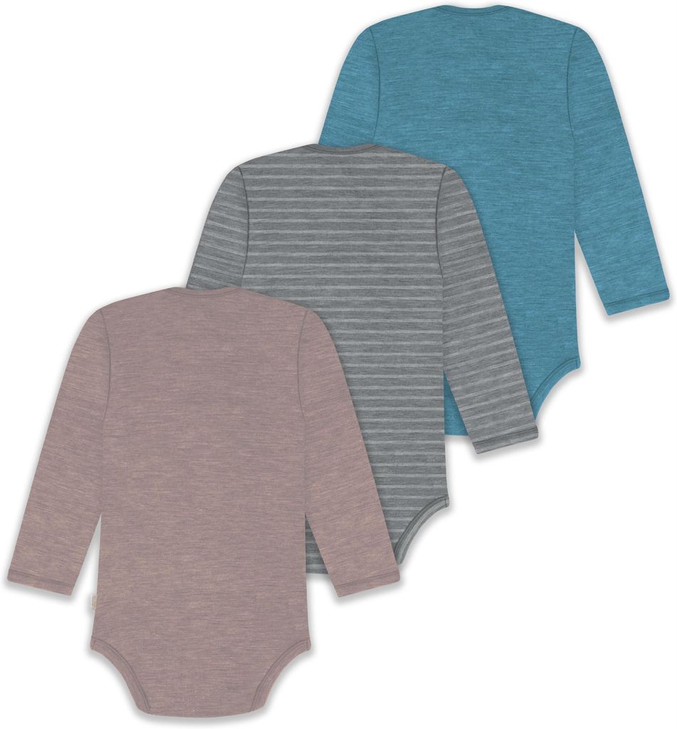 normani 3er Pack Baby Merino Body Langarm